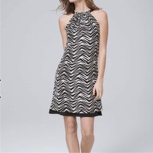 White House Black Market REVERSIBLE Black and White Halter Mini Dress